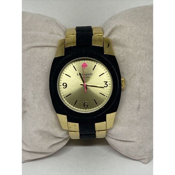 Kate Spade New York Skyline 1YRU0161 Women Gold/Black Band Analog Watch MP563 - Picture 1 of 12